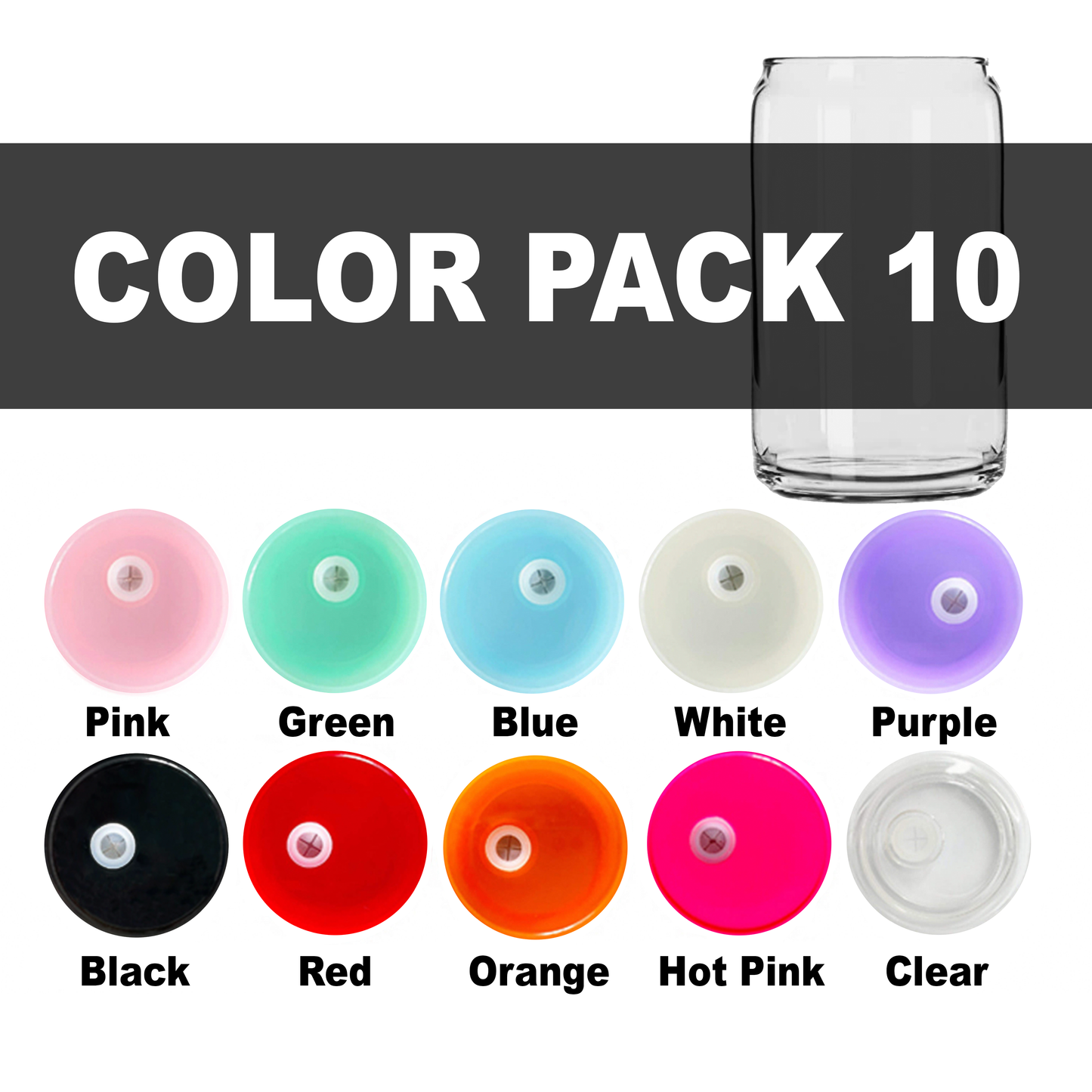 100ct 16oz Colored Plastic Lids - Variety Pack