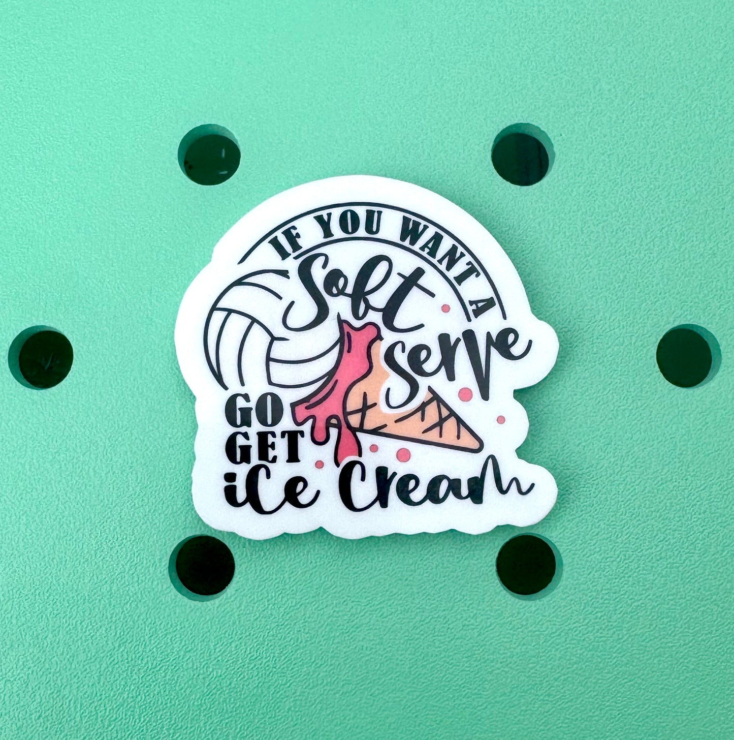 Volleyball Soft Serve Ice Cream Bogg Bit Charm