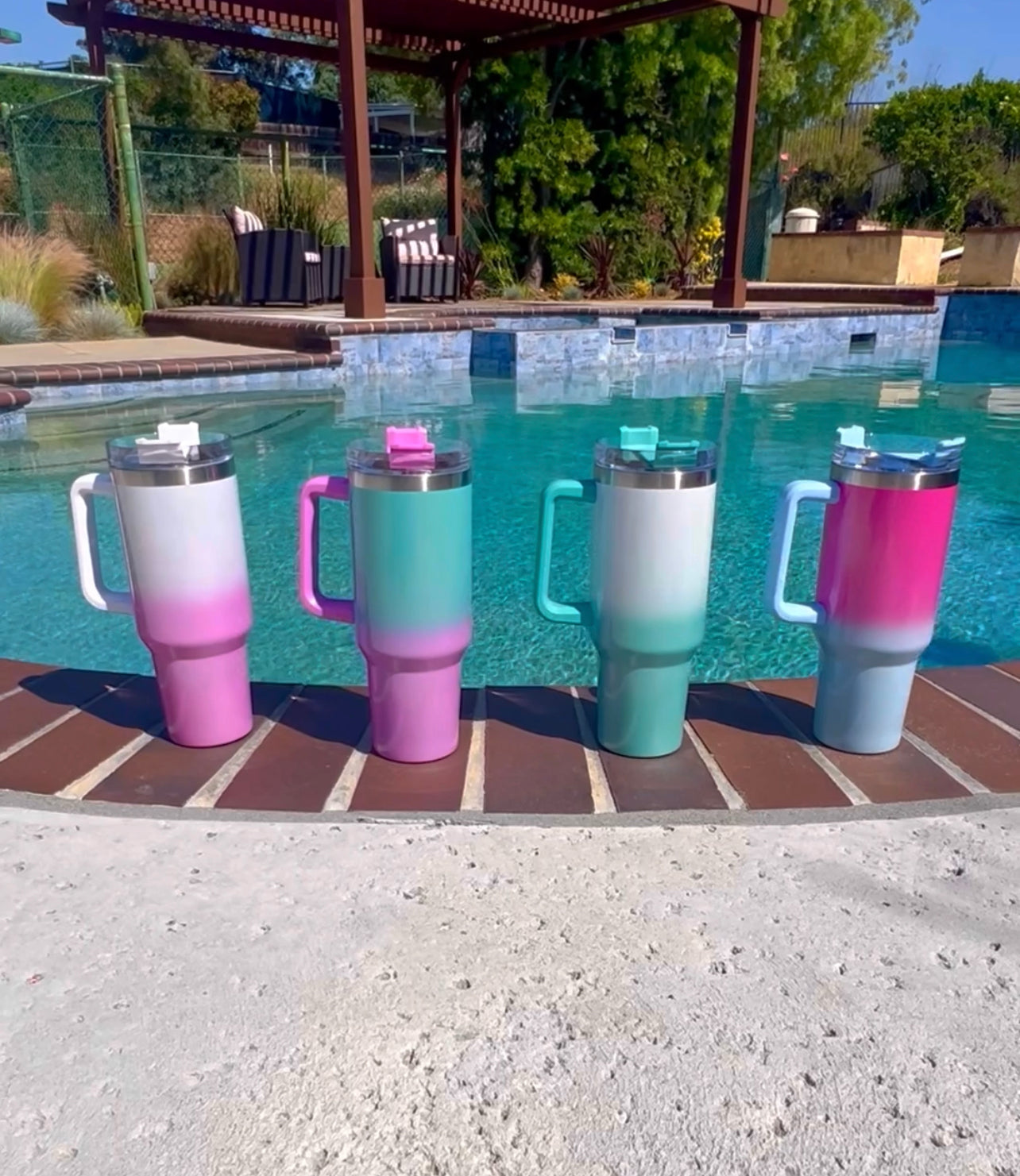 40oz Sublimation Metallic Shimmer Gradient Tumblers