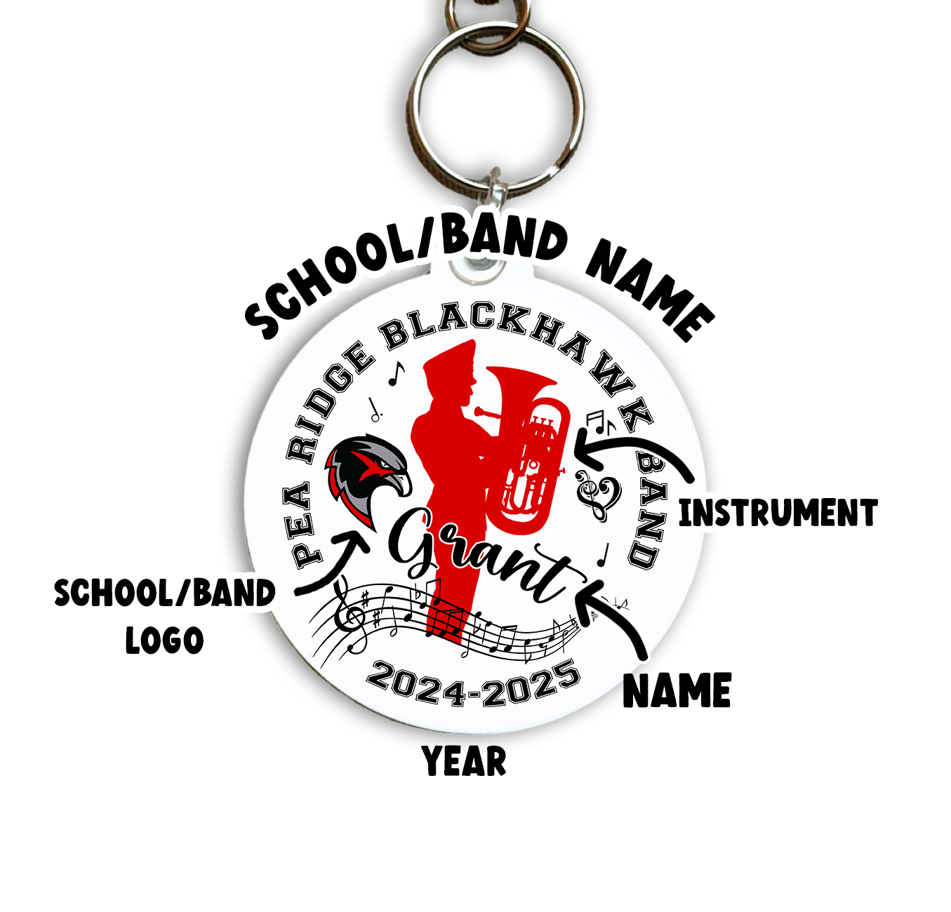 Marching Band Keychain - Fully Customizable