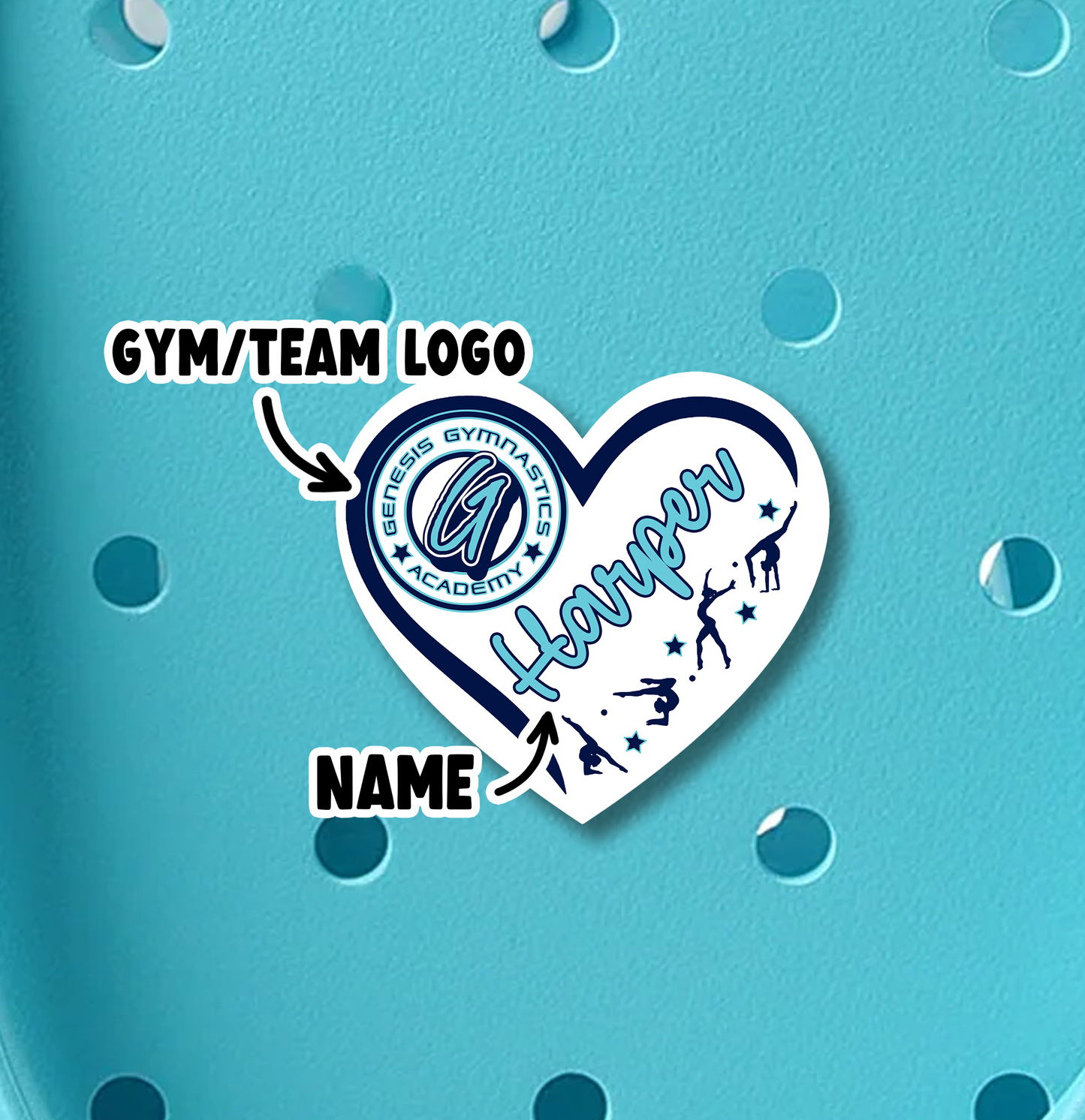 Fully Customizable Girls Gymnastics Bogg Bag Bit Charm