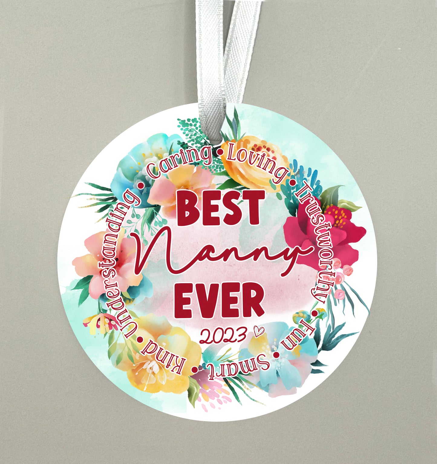 Tropical Best Nanny Ever Ornament
