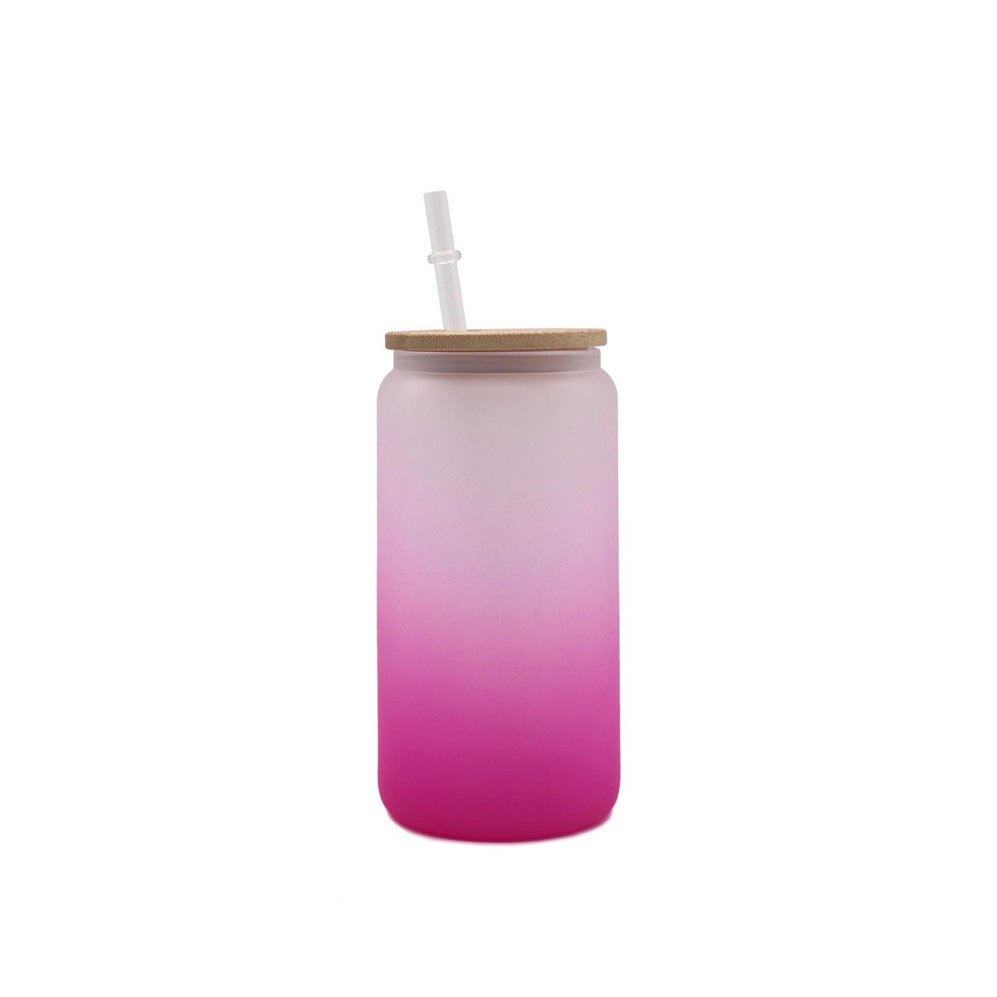 16oz Ombre Sublimation Glass Tumbler with Bamboo Lid and Straw - 50 PACK