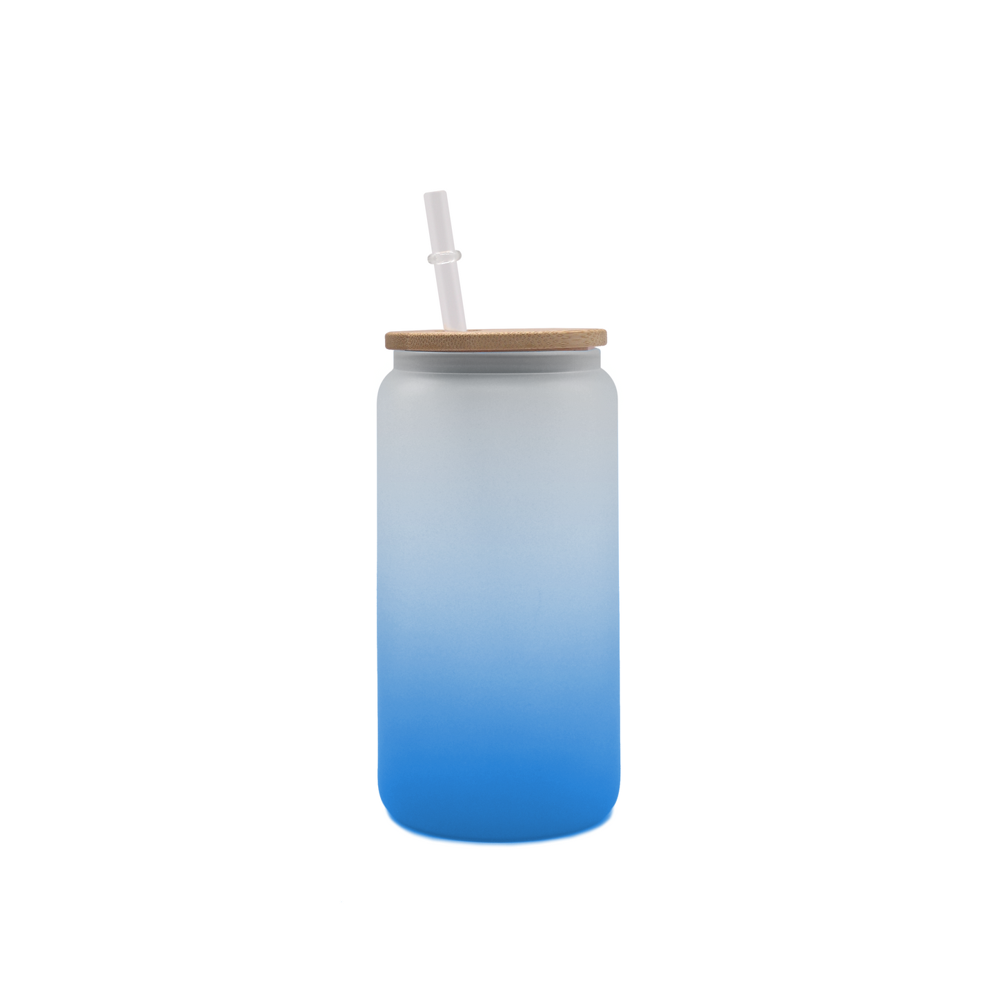 16oz Ombre Sublimation Glass Tumbler with Bamboo Lid and Straw - 50 PACK