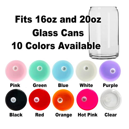 Variety Color Plastic Lid - 16oz Glass Cans