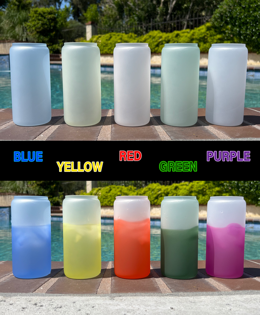 20oz Color Changing Sublimation Glasses - With Bamboo Lid & Straw
