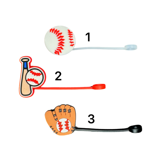 Baseball Straw Toppers