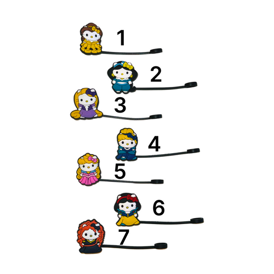 Kitty Princess Straw Toppers