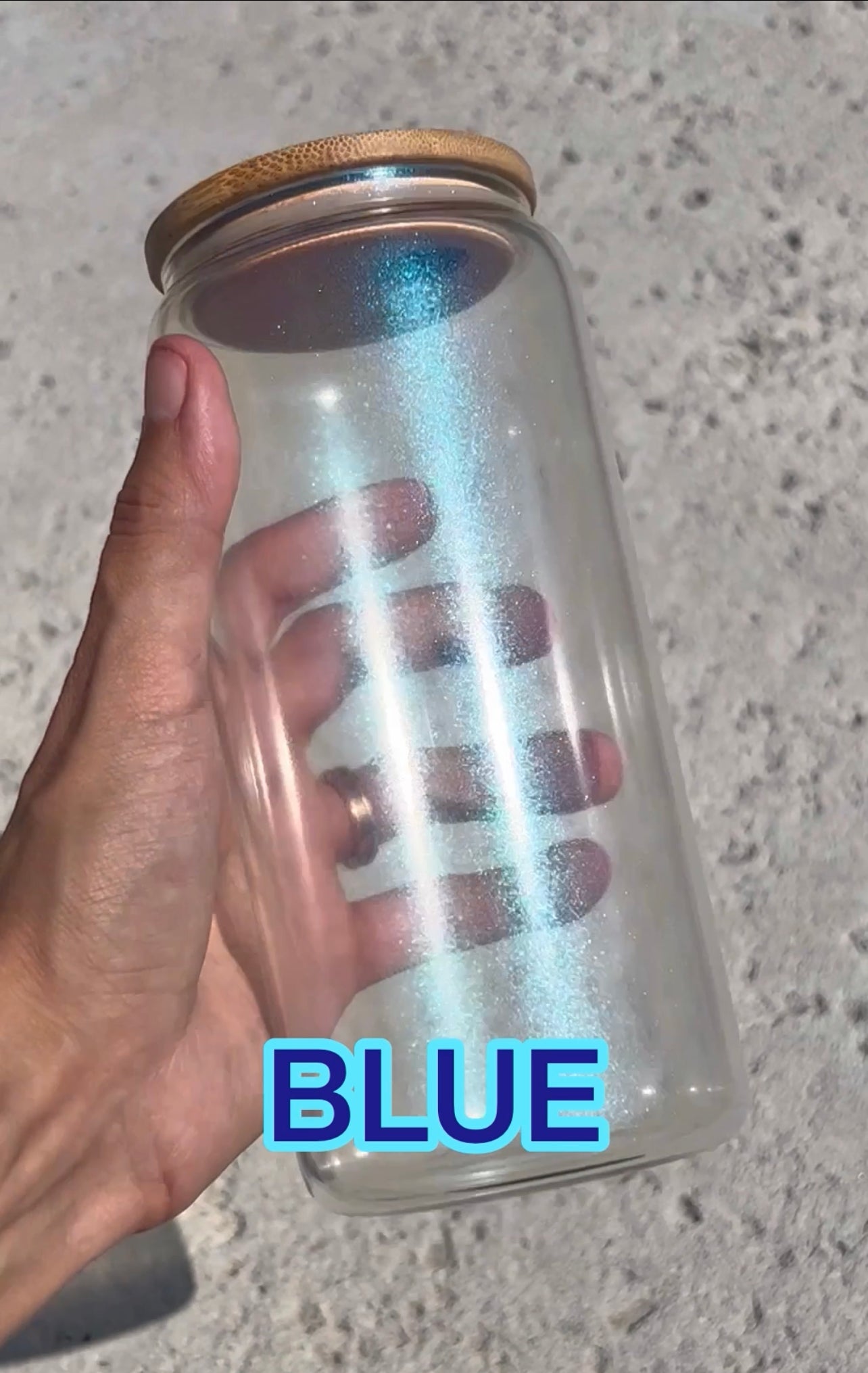 20oz Iridescent Sublimation Glass Cans - Bamboo Lid and Straw