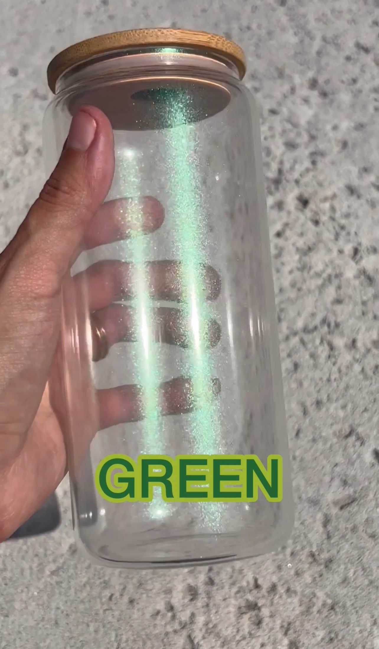 20oz Iridescent Sublimation Glass Cans - Bamboo Lid and Straw