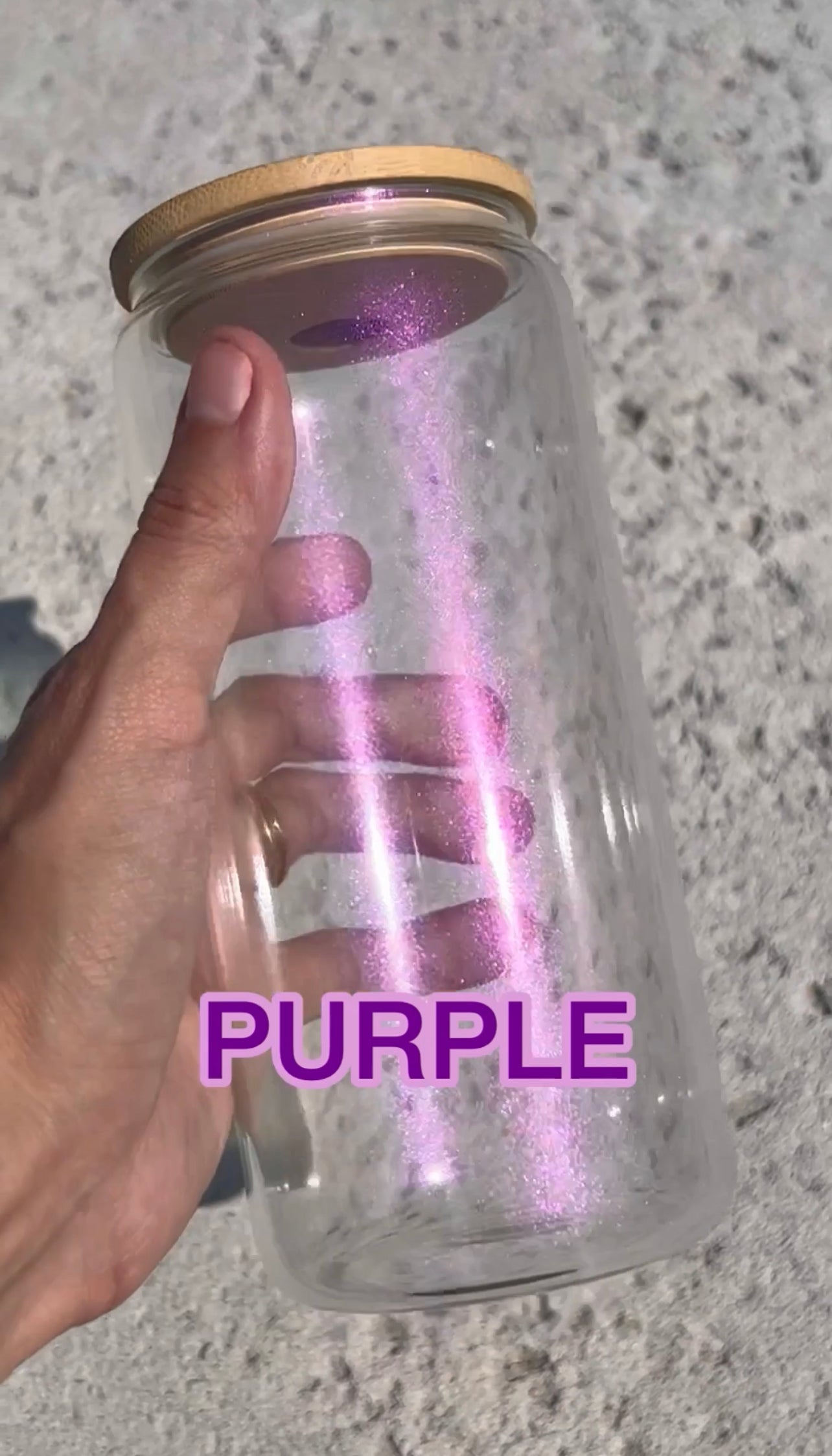 20oz Iridescent Sublimation Glass Cans - Bamboo Lid and Straw