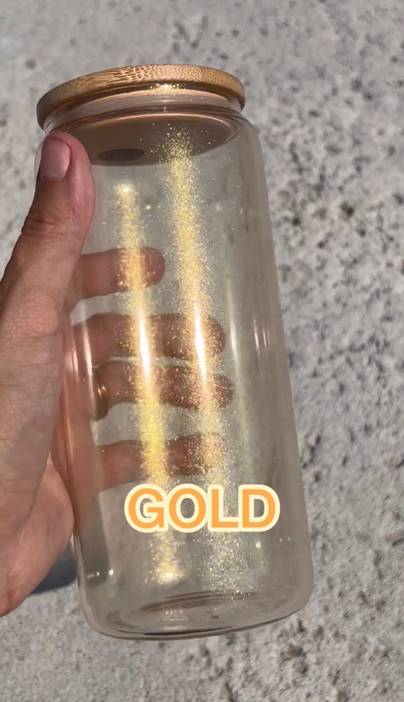 20oz Iridescent Sublimation Glass Cans - Bamboo Lid and Straw