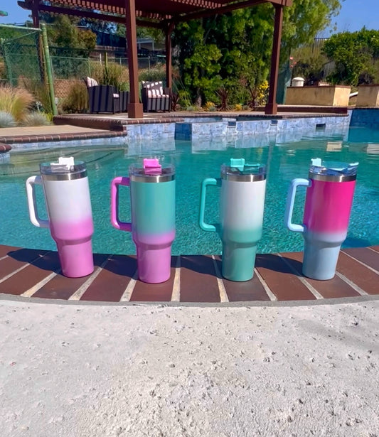 40oz Sublimation Metallic Shimmer Gradient Tumblers