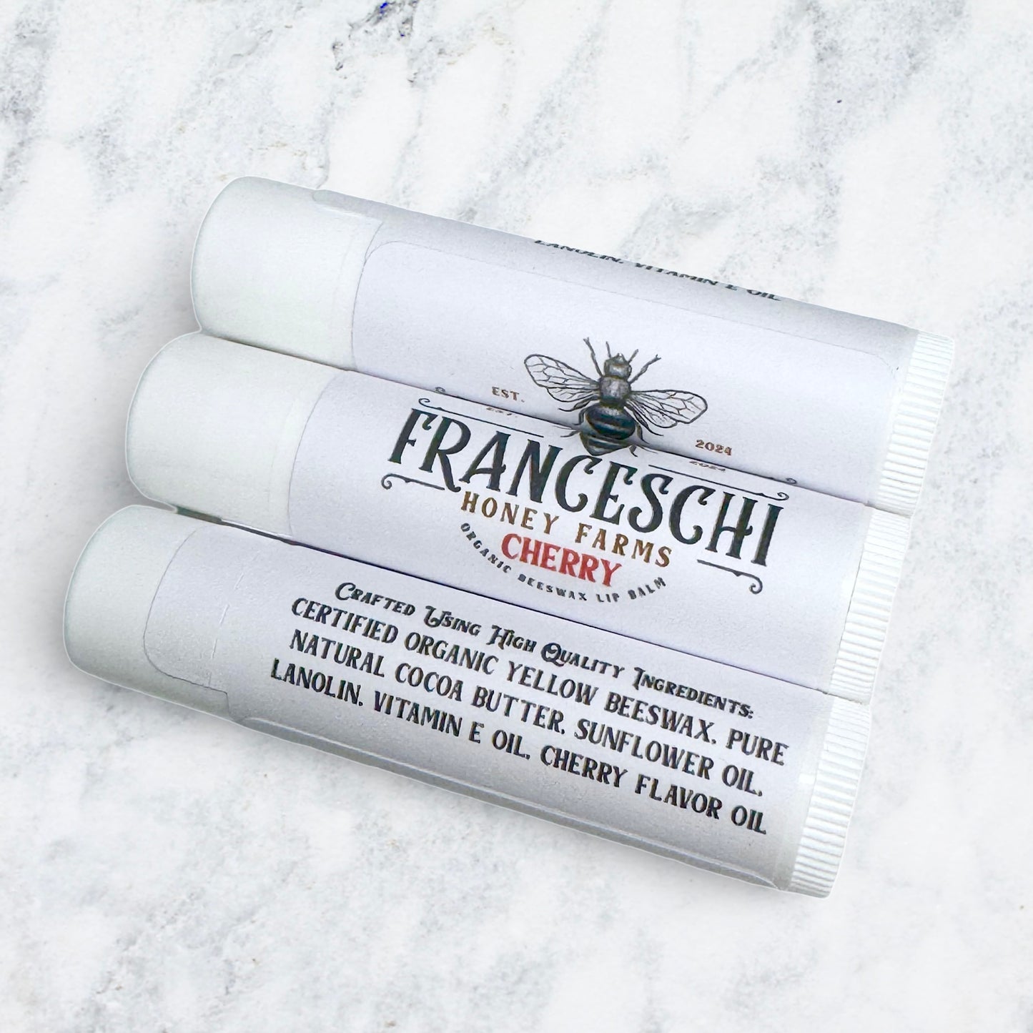 Organic Beeswax Lip Balm - Cherry