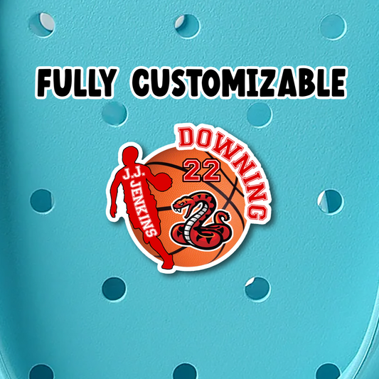 Fully Customizable Boys Basketball Bogg Bit Charm