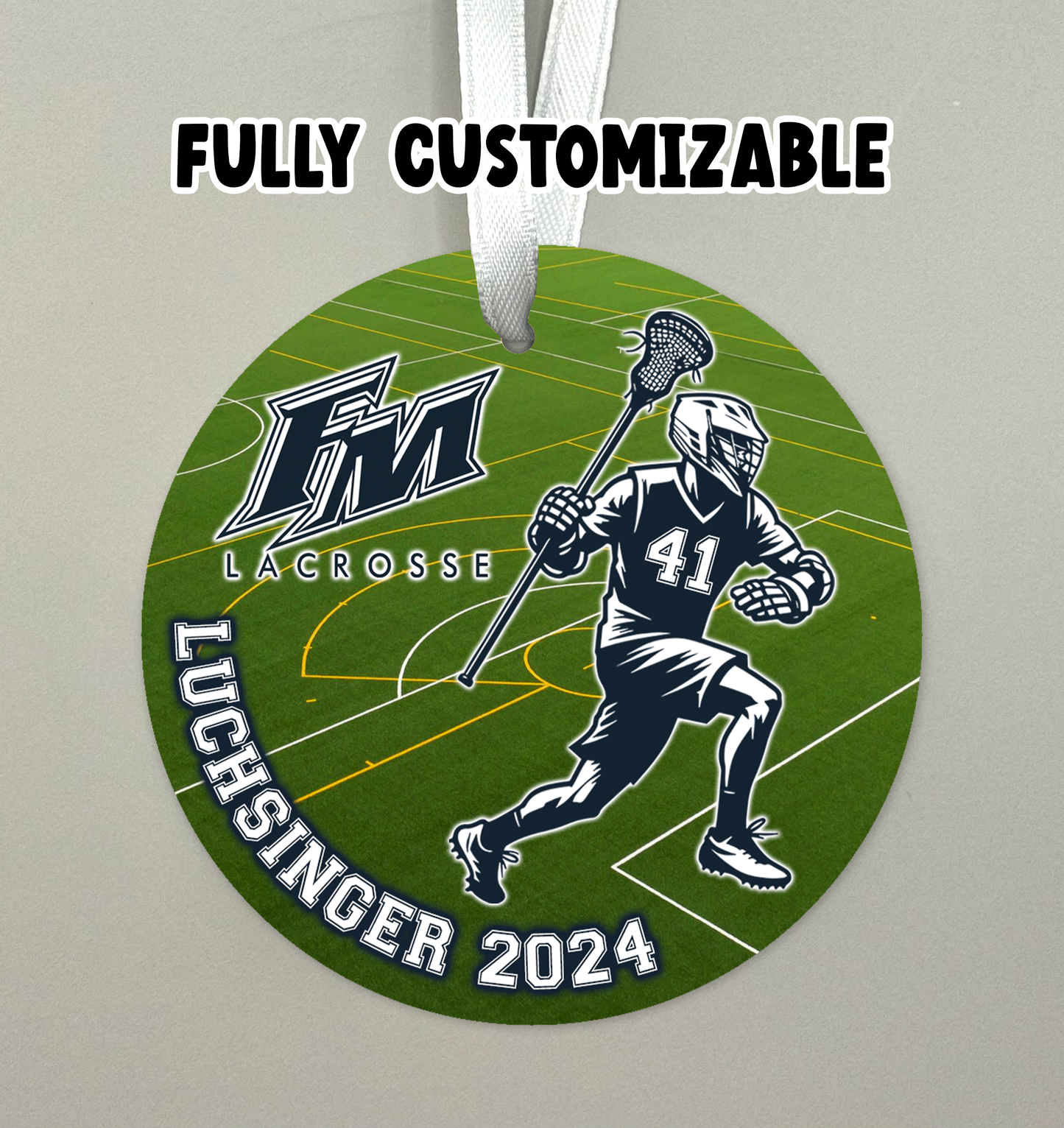 Lacrosse Ornament - Fully Customizable