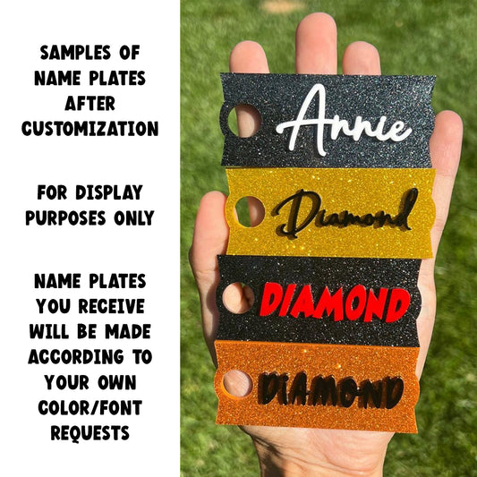 CUSTOM 40oz Glitter Name Plates - Multiple Sizes