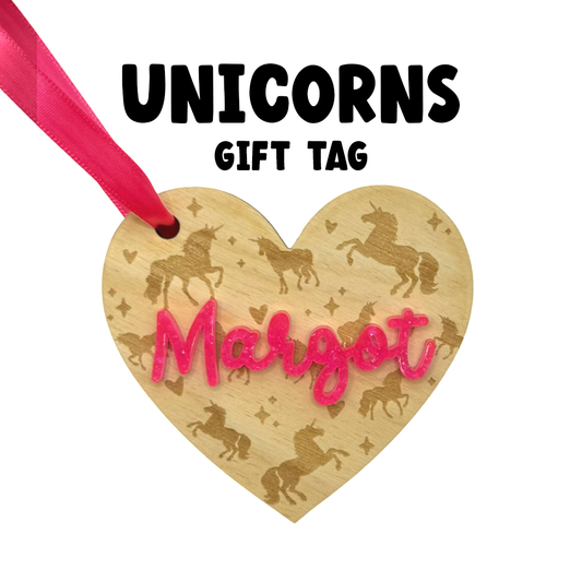 Unicorns Valentine's Day Gift Tag - Customizable