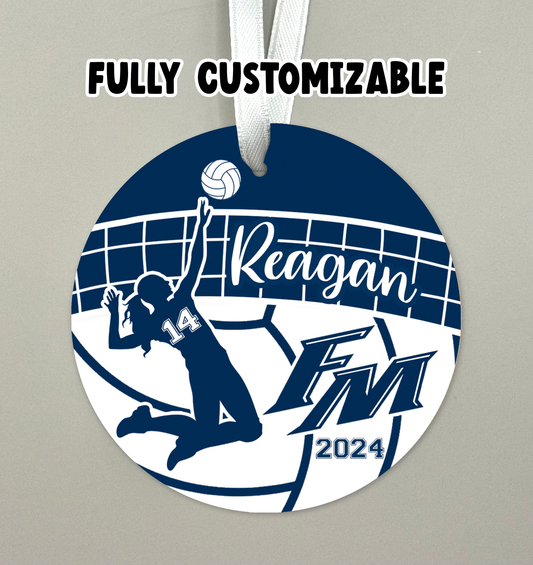 Volleyball Ornament - Fully Customizable