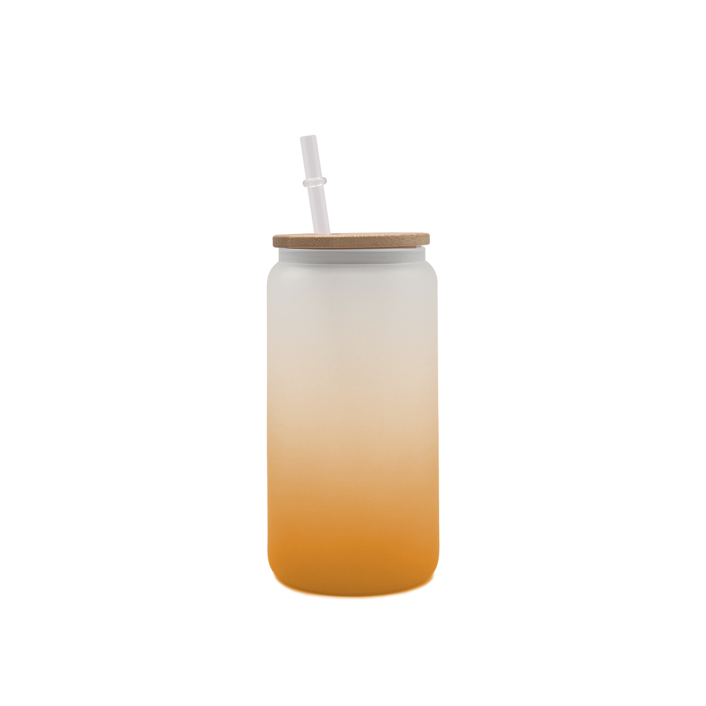 16oz Ombre Sublimation Glass Tumbler with Bamboo Lid and Straw - 50 PACK