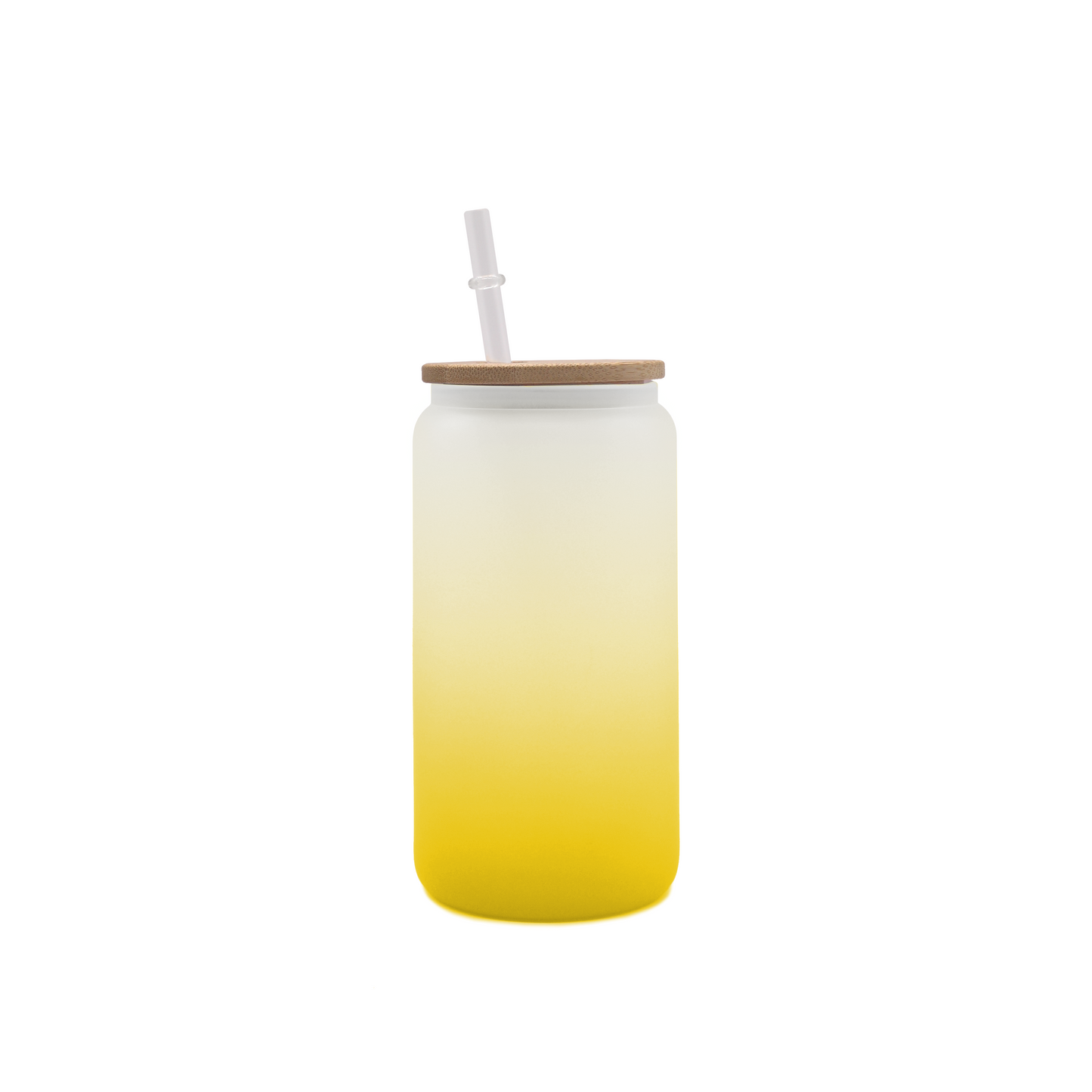 16oz Ombre Sublimation Glass Tumbler with Bamboo Lid and Straw - 50 PACK