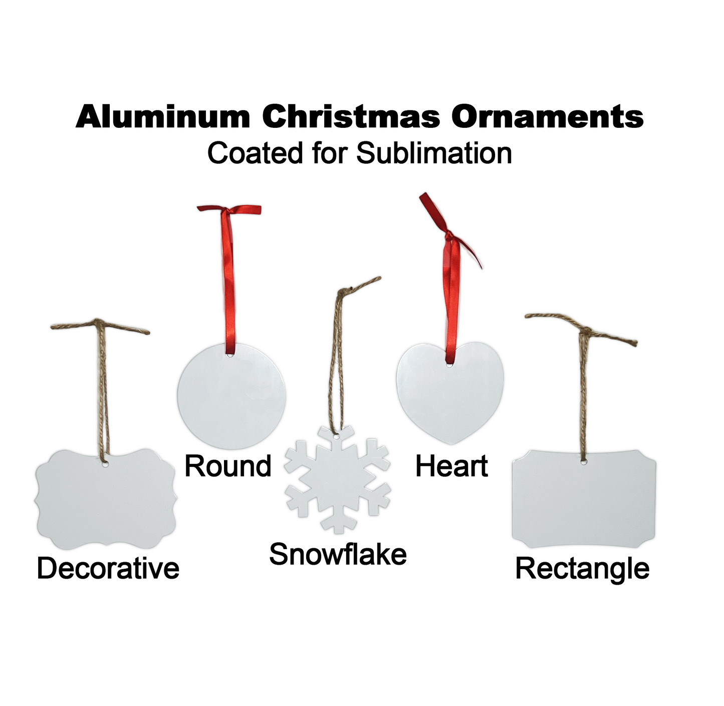 Aluminum Sublimation Ornaments - Multiple Shapes
