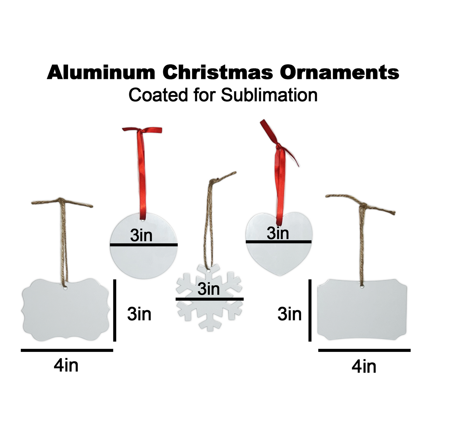 Aluminum Sublimation Ornaments - Multiple Shapes