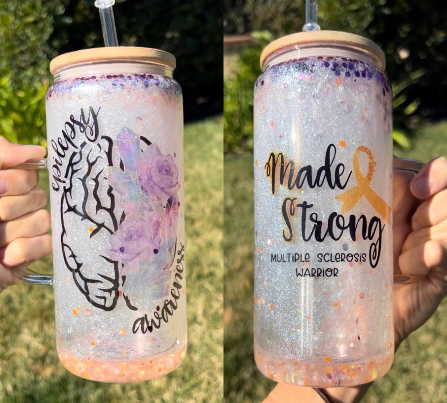 Custom Awareness Snowglobe Tumbler β Crafty Natty