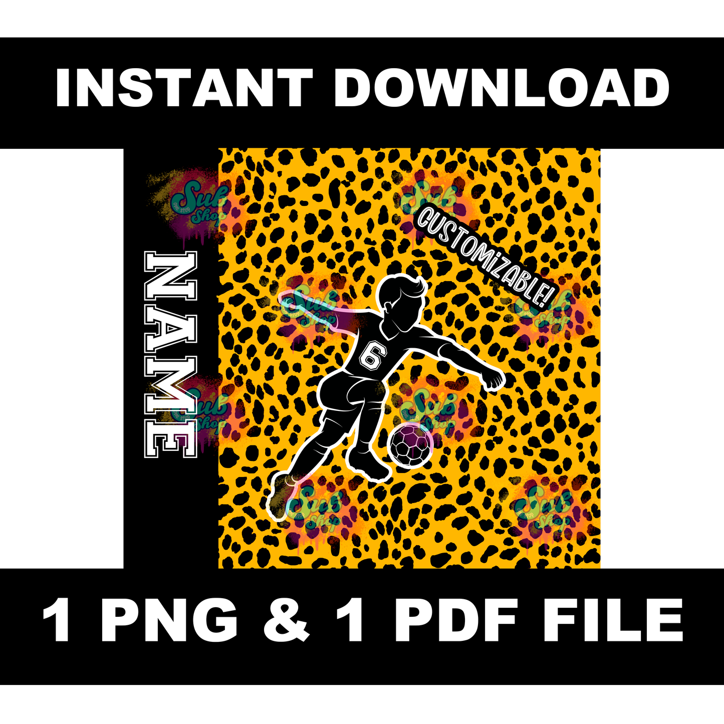 Cheetah Print Soccer Wrap 20oz