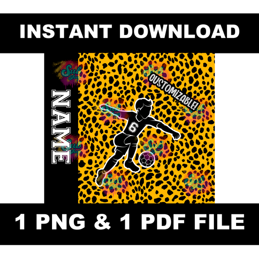 Cheetah Print Soccer Wrap 20oz